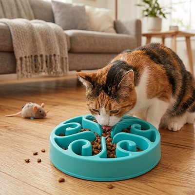 gamelles-anti-glouton-chat-bleue