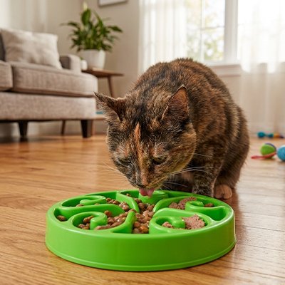 gamelles-anti-glouton-chat-verte 
