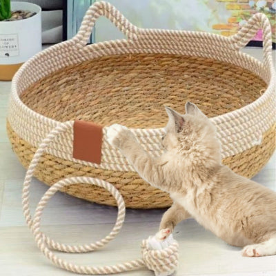 panier-pour-chat-en-osier-jeu